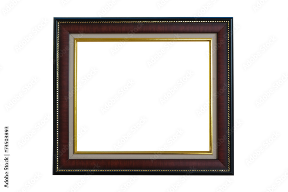 Classic wooden frame isolated on white background Classic wooden frame isolated on white background