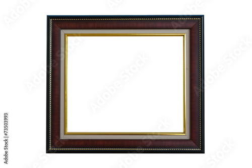 Classic wooden frame isolated on white background