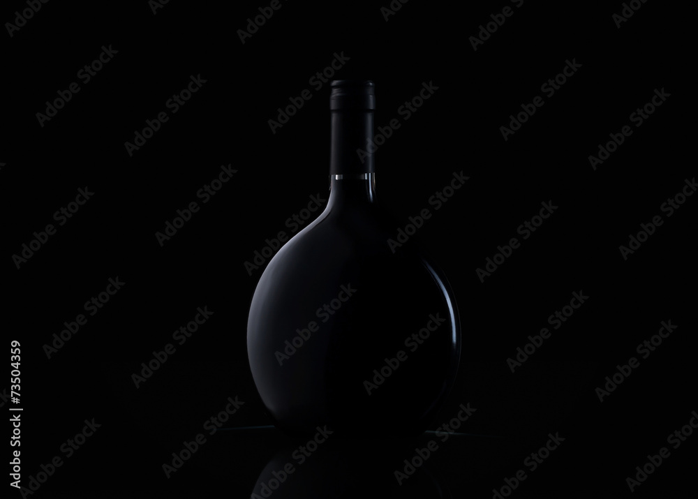 Bottle of wine on black background Bottle of wine on black background