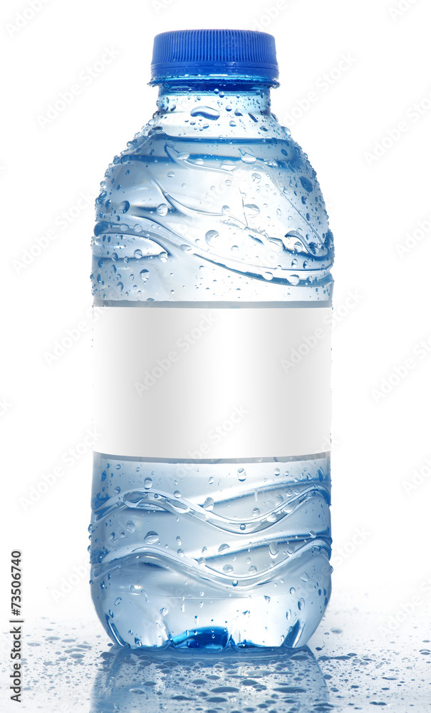 Water bottle with blank label Isolated , Water Bottle Mockup Stock