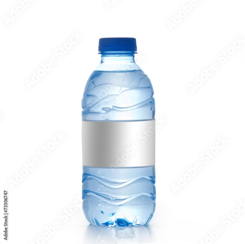 Canvas Print Water bottle with blank label Isolated , Water Bottle Mockup