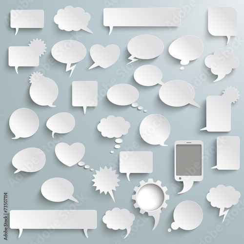 Big Set Paper Communication Bubbles Shadows PiAd