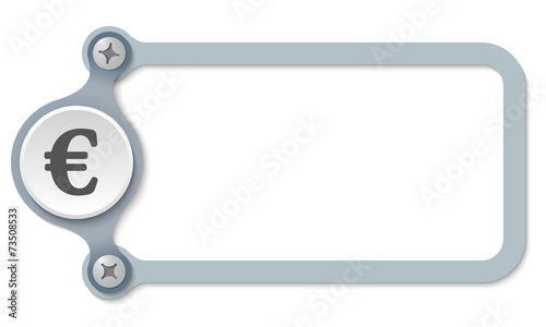 vector frame with screws and euro symbol