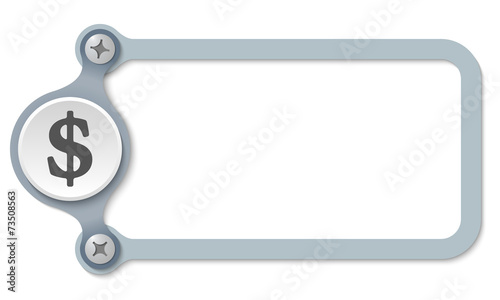 vector frame with screws and dollar symbol