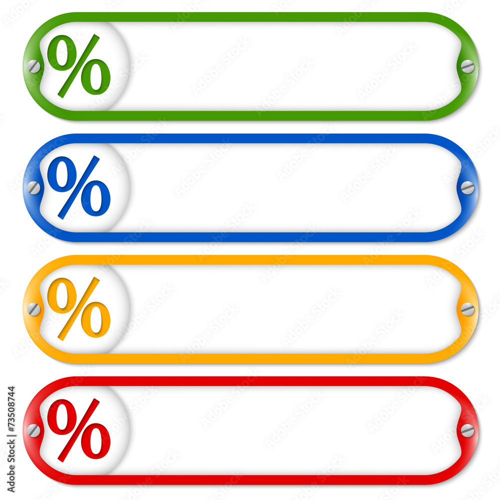 four frames for entering text with screws and percent symbol four frames for entering text with screws and percent symbol