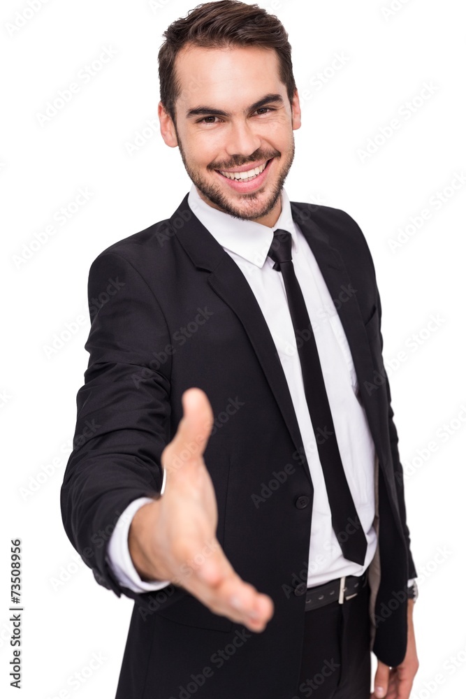 Portrait of smiling businessman offering handshake Portrait of smiling businessman offering handshake