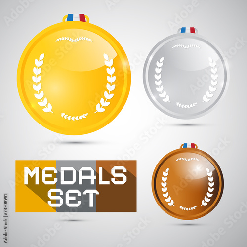 Vector Medals Set - Gold, Silver, Bronze