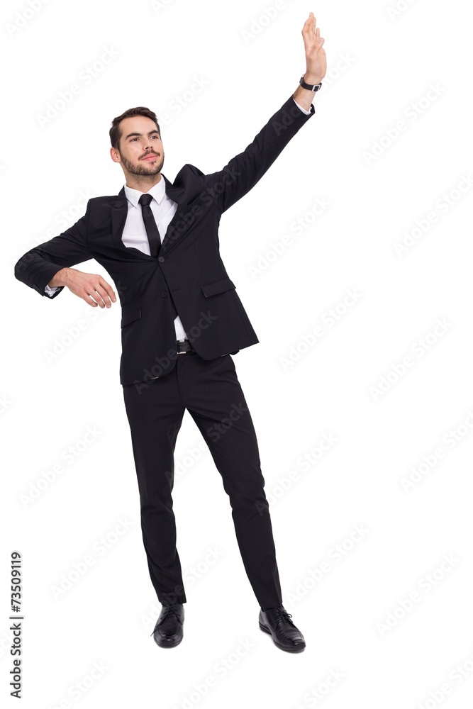 Cheerful businessman well dressed with arms out Cheerful businessman well dressed with arms out