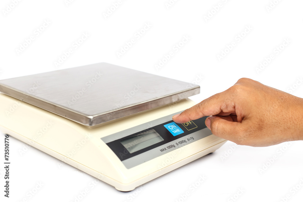 Digital scales isolated on white background