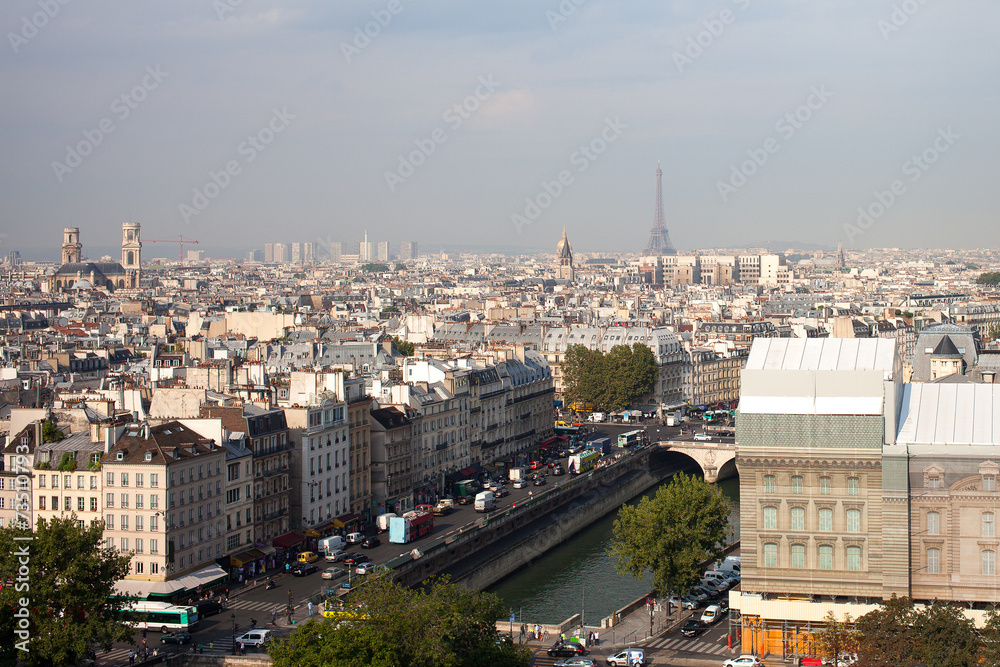 Roofs of Paris, France.
