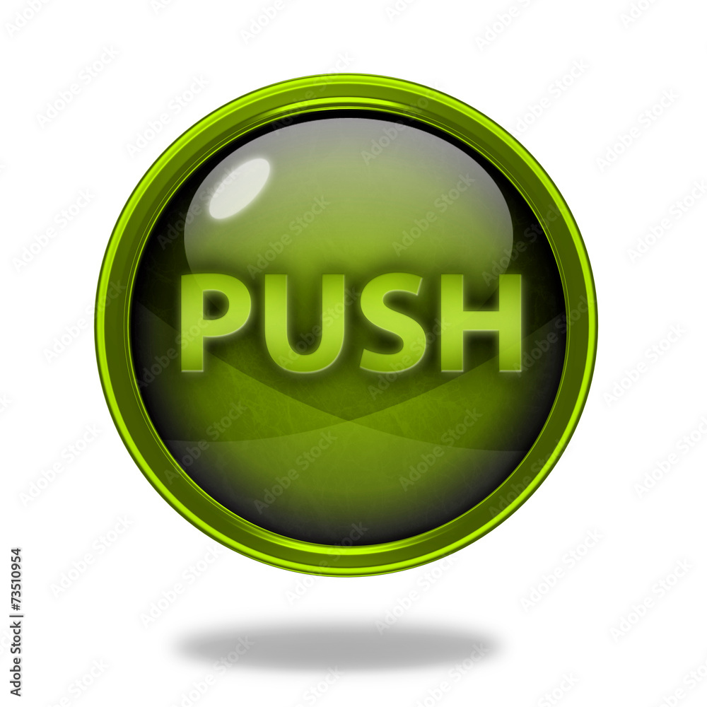 push circular icon on white background push circular icon on white background