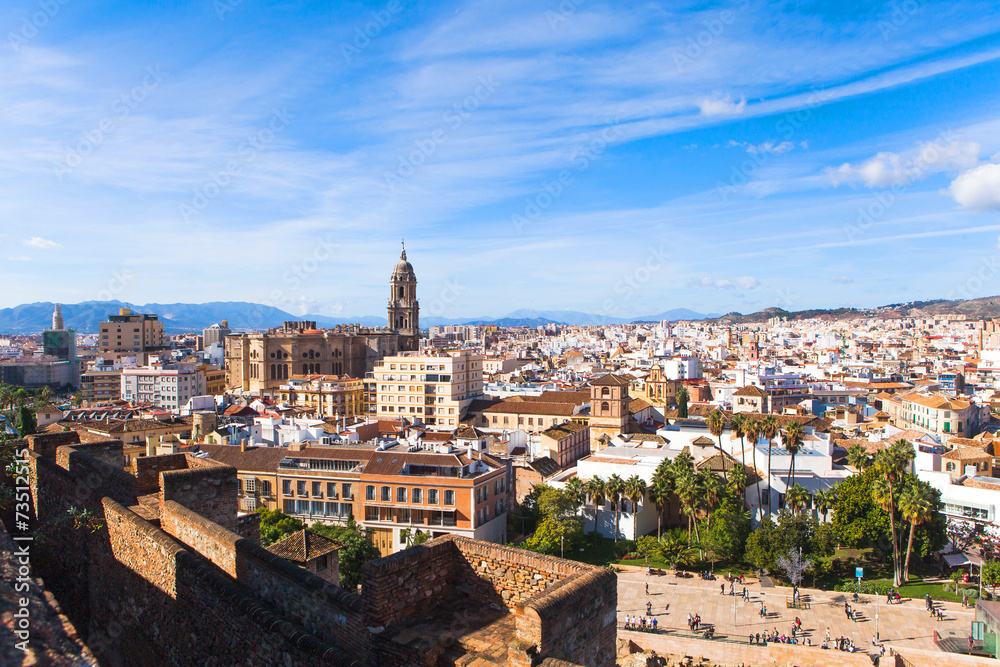 Malaga cityscape, Andalusia, Spain.
