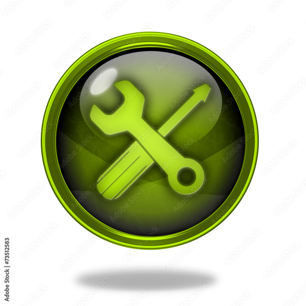 Settings circular icon on white background Settings circular icon on white background