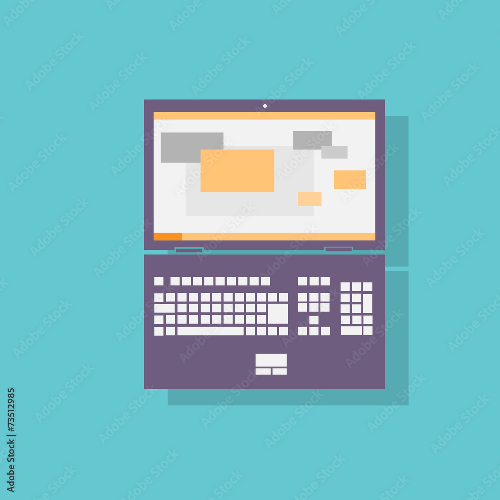 Naklejka premium laptop computer icon flat design vector