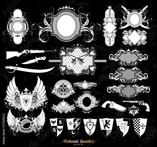 set of medieval heraldry