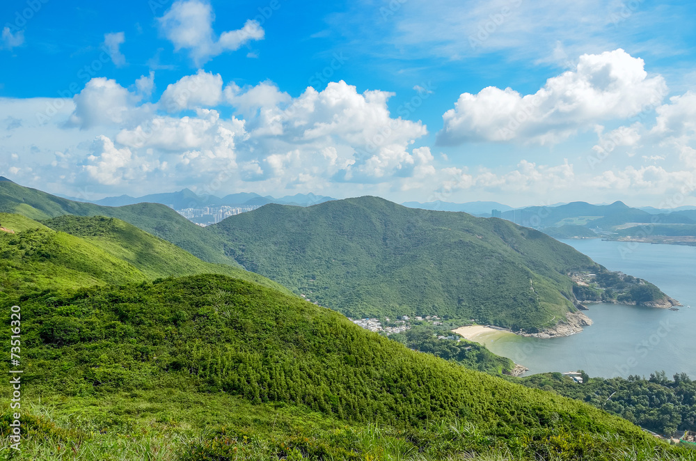 Naklejka premium Hong Kong trail beautiful views and nature, Dragon's back