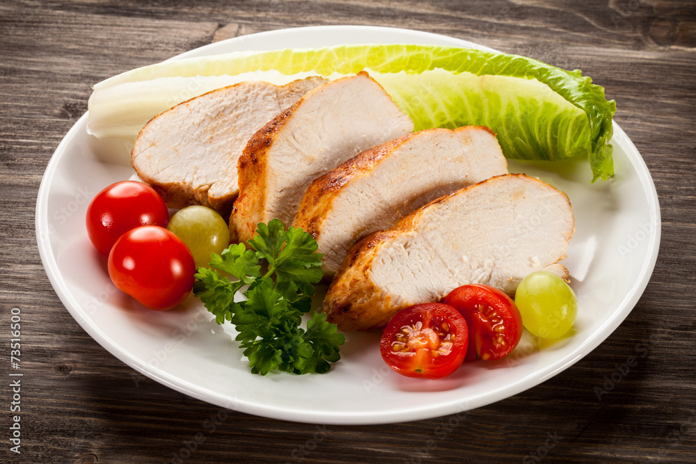 Roast chicken fillet and vegetables Roast chicken fillet and vegetables