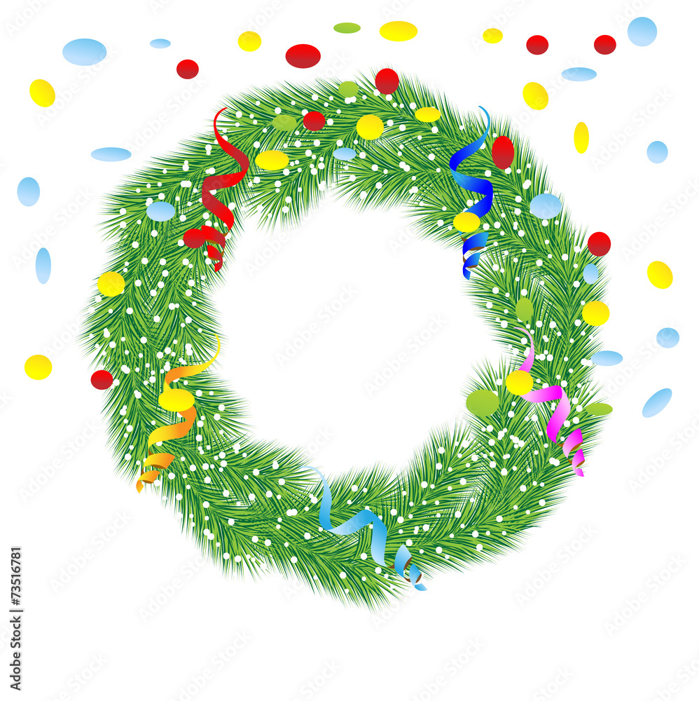 christmas chaplet with a serpentine and confetti christmas chaplet with a serpentine and confetti