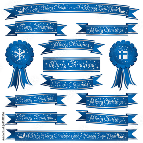blue christmas ribbons