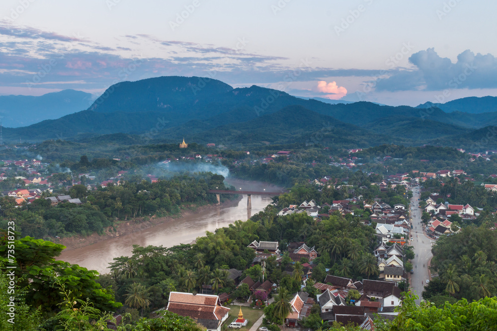 Viewpoint and landscape at luang prabang , laos.