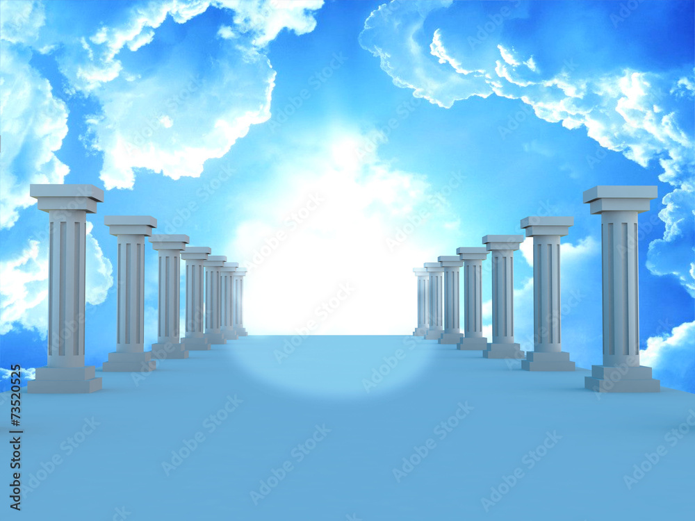 Column tunnel, 3d render Column tunnel, 3d render