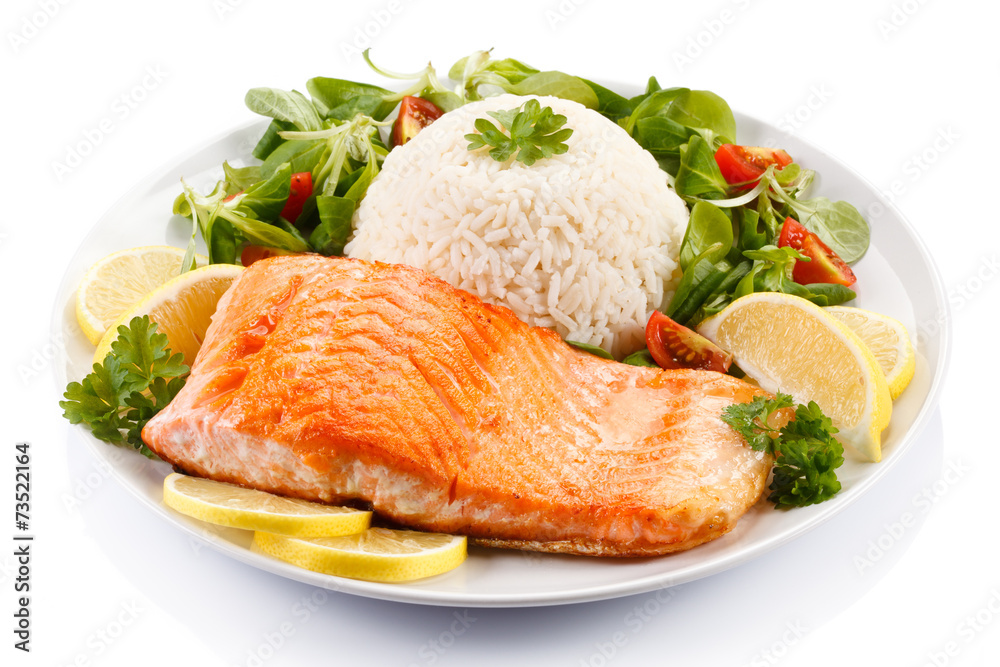 Grilled salmon and vegetables Grilled salmon and vegetables