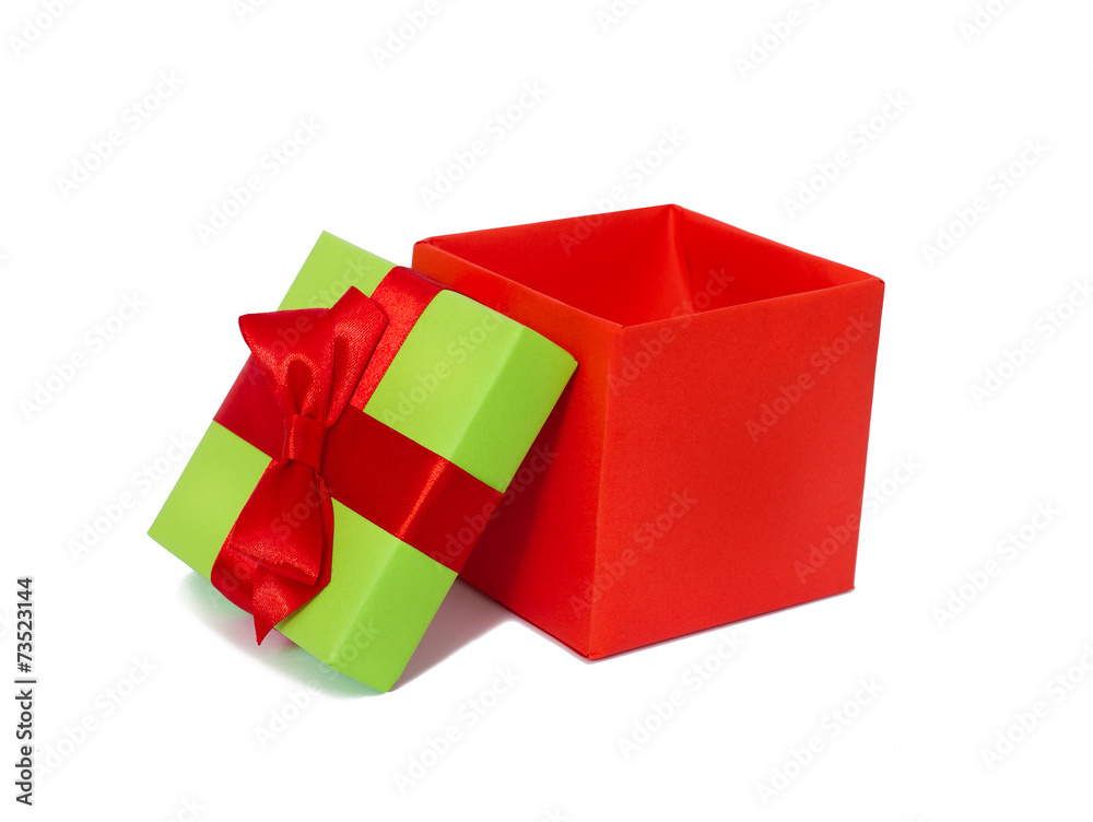 Fototapeta premium Gift box with red ribbon and bow