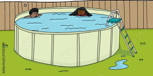 Two Children in Pool