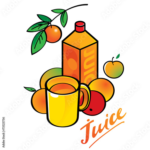 Fresh juice - pack and cup, fruits and vegetables