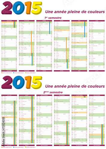 Calendrier Agneda planning 2015 A3