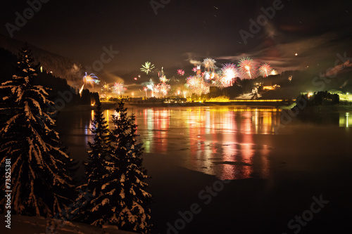 Canvas Print Silvester am Davoser See – Schweiz