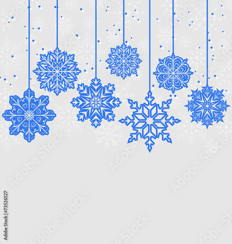 Christmas card with variation snowflakes