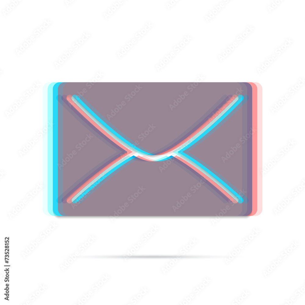 E-mail anagliph icon with shadow E-mail anagliph icon with shadow