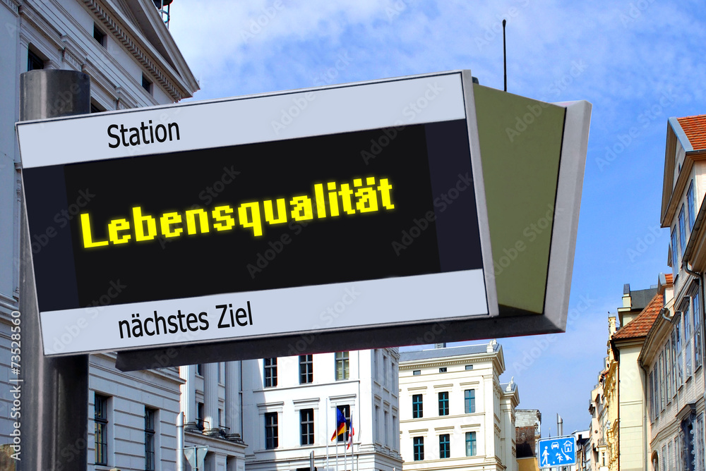 Fototapeta premium Strassenschild 27 - Lebensqualität