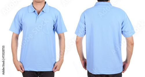blank polo shirt set (front, back) on man