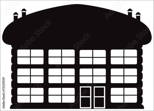 Log Chalet Hotel Silhouette