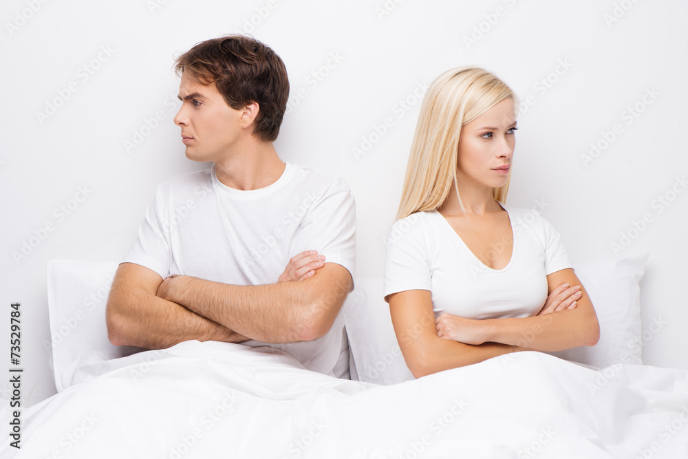 Beautiful couple after quarrel Beautiful couple after quarrel