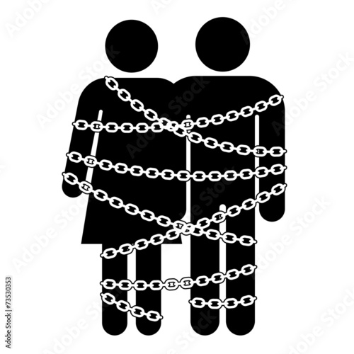 couple with chains bond together