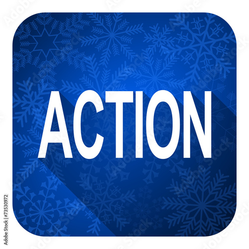 action flat icon, christmas button