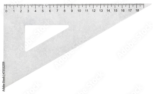 Bild auf Leinwand metal set square (triangle) isolated on white