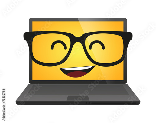 Laptop wearing glasses