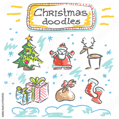 Doodle christmas icons