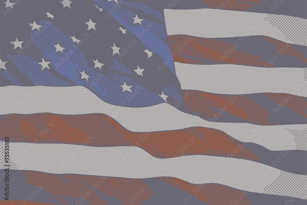 Obraz premium Vintage flag of the United States of America