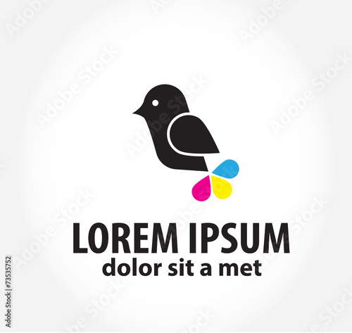 bird logo, logo design template for printing, polygraphy