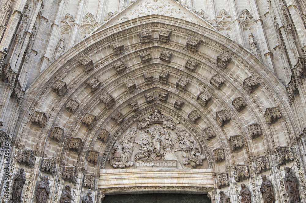 Doorway of Seville cathedral, Spain