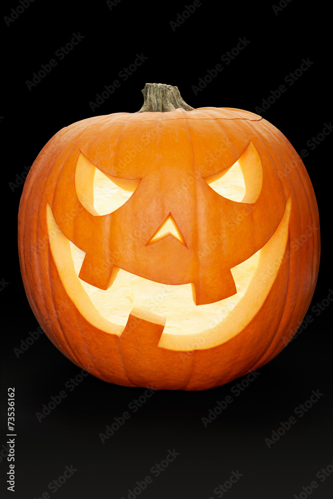 Halloween pumpkin, Jack O'Lantern on black, clipping path Halloween pumpkin, Jack O'Lantern on black, clipping path