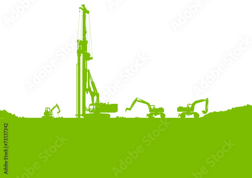 Ecology industrial construction site vector background illustrat