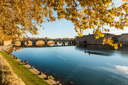 Bild auf Leinwand La Garonne et le Pont Neuf, Toulouse