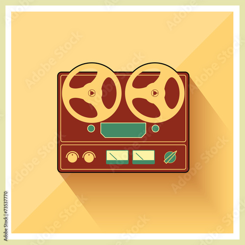 Retro open reel tape deck stereo recorder player