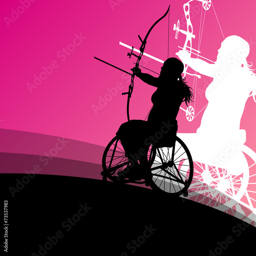 Active disabled young women in a wheelchair detailed health care